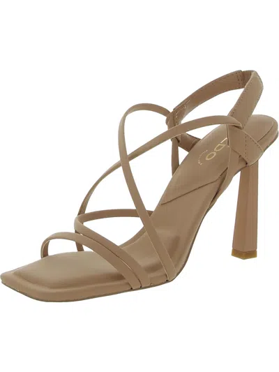 Shop Aldo Womens Faux Leather Slingback Sandals In Beige