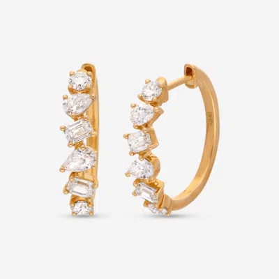Shop Ina Mar 14k Gold, Diamonds 2.32ct. Twd. Small Hoop Earrings Cn/566741 In Silver
