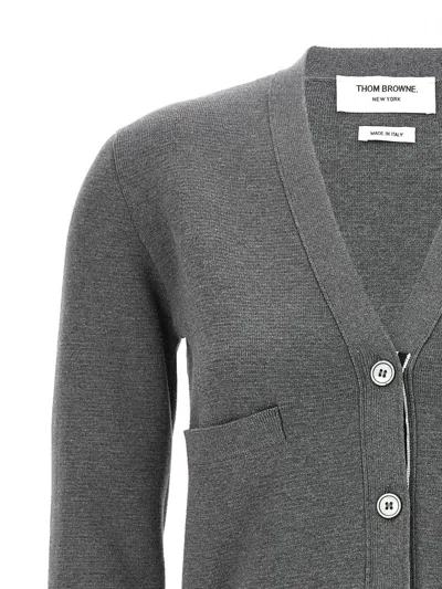 Shop Thom Browne 'milano Classic' Cardigan In Gray