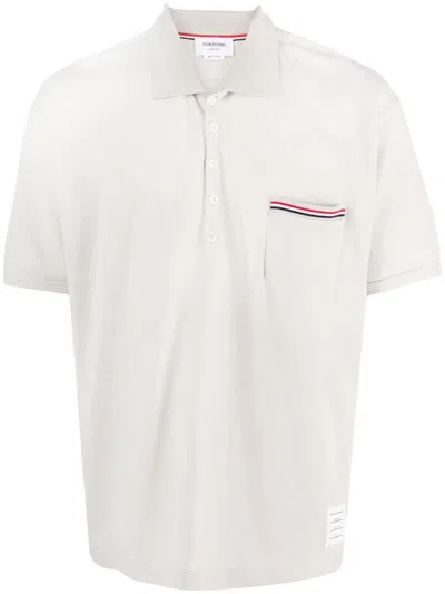 Shop Thom Browne Oversized Cotton Polo Shirt In White