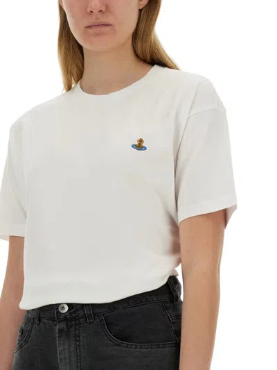 Shop Vivienne Westwood Orb Logo T-shirt In White