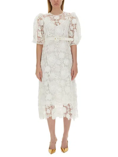 Shop Zimmermann Lace Dress In Ivory