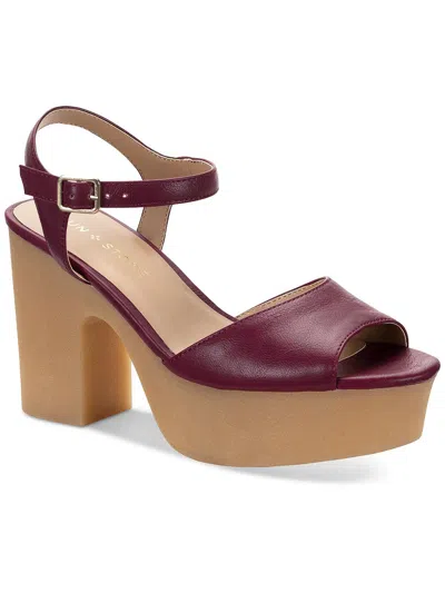 Shop Sun + Stone Gretaa Womens Faux Leather Ankle Strap Heels In Beige