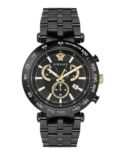 Shop Versace Bold Chrono Bracelet Watch In Black