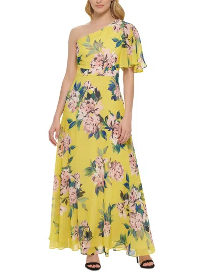 Shop Eliza J Womens Chiffon Maxi Dress In Yellow
