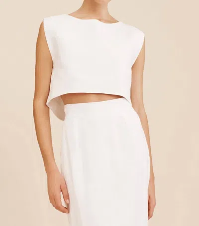 Shop Posse Martina Crop Top In Ivory In White