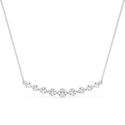 Shop Sselects 1 Carat Tw 9 Stone Diamond Bar Necklace In 14k White Gold In Silver