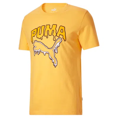 Shop Puma Men's Melted Cat Tee In Yellow