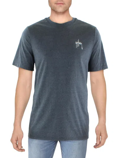 Shop Guy Harvey Mens Logo Crewneck T-shirt In Grey