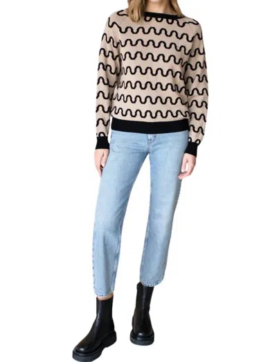Shop Emerson Fry Reversible Loki Stripe Sweater In Camel + Black Apalca In Beige