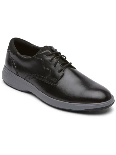 Shop Rockport Noah Plain Toe Mens No Material Tag Faux Leather Derby Shoes In Black