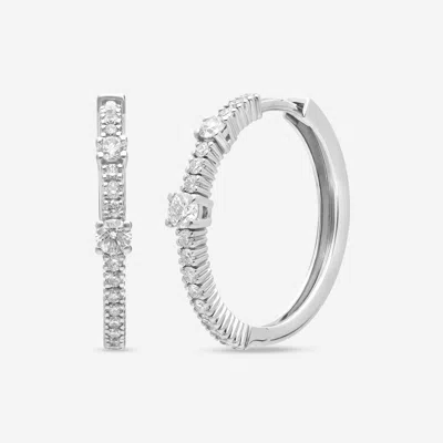 Shop Damiani 18k Gold, Diamond Huggie Earrings In Silver