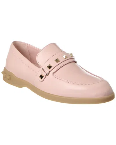 Shop Valentino Leisure Flows Split Leather Loafer In Pink