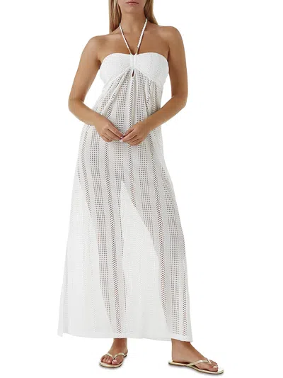 Shop Melissa Odabash Womens Open Stitch Knit Maxi Dress In White