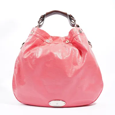 Shop Mulberry Mitzy Hobo East West Leather Shoulder Bag In Pink