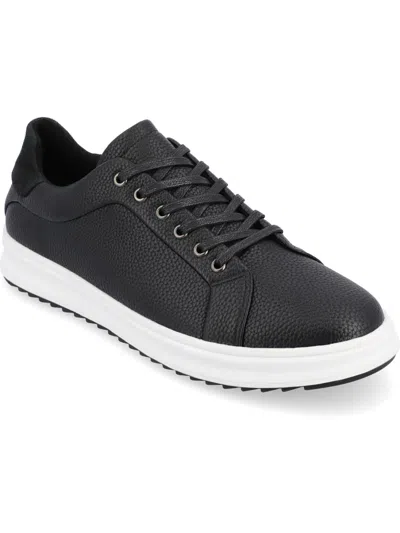 Shop Vance Co. Mens Comfort Insole Faux Leather Casual And Fashion Sneakers In Black