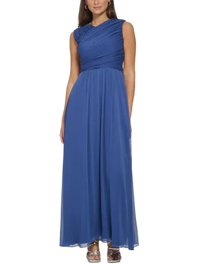 Shop Dkny Womens Chiffon Evening Dress In Blue