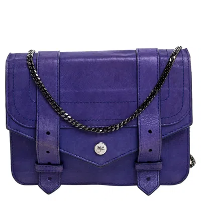 Shop Proenza Schouler Leather Ps1 Wallet On Chain In Purple