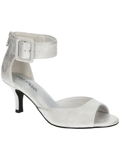 Shop Easy Street Baloo Womens Metallic Ankle Strap Heels In White