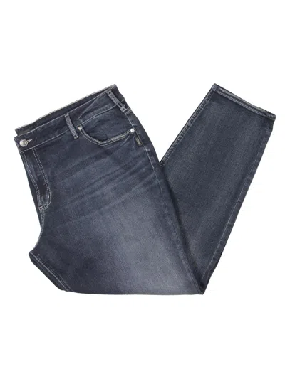 Shop Silver Jeans Co. Plus Womens Mid Rise Dark Wash Boyfriend Jeans In Blue