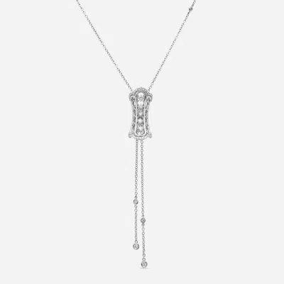 Shop Damiani Burlesque 18k Gold, Round Brilliant Cut Diamond 0.81ct. Tw. Lariat Necklace In Silver