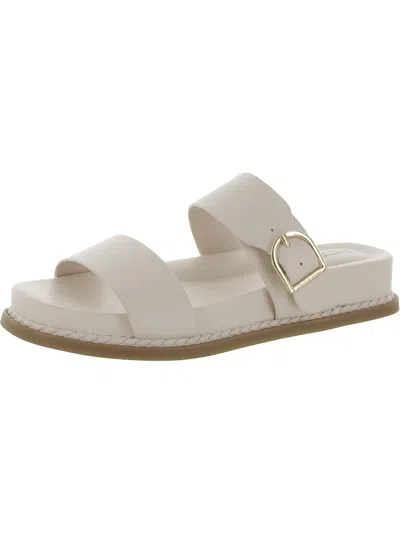 Shop Giani Bernini Gianaa Womens Faux Leather Slide Sandals In White