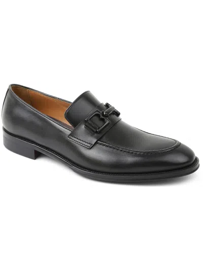 Shop Bruno Magli Alpha Mens Leather Loafers In Black