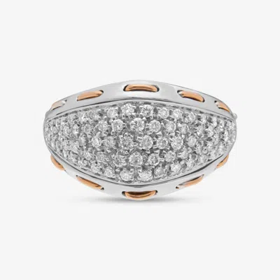 Shop Damiani 18k White Gold, Diamond 0.72ct. Tw. Statement Ring Sz. 7 In Silver