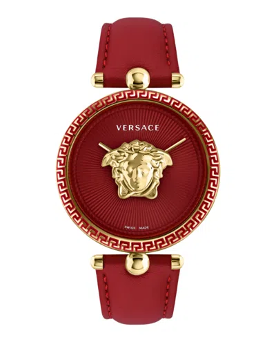 Shop Versace Palazzo Empire Strap Watch In Gold