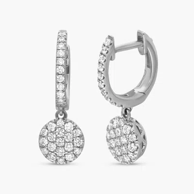 Shop Ina Mar 14k White Gold, Diamonds 0.56ct. Tw. Drop Earrings Cnr/054442 In Silver