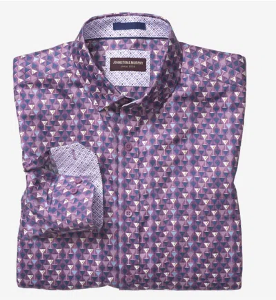 Shop Johnston & Murphy Men's Button Up Shirt In Purple Martini
