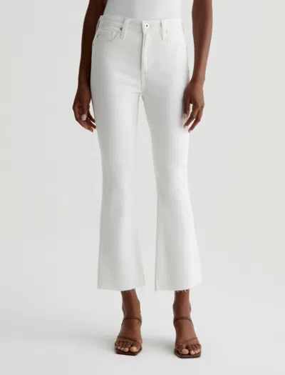 Ag Brinley Crop Mid-rise Straight Jeans In Gallery White In Natural