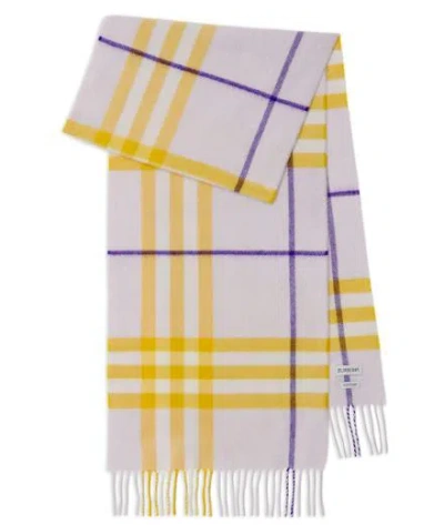 Burberry Women Giant Check Cashmere Scarf In Haze