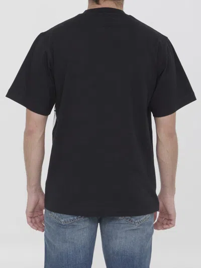 Shop Burberry Ekd Cotton T-shirt In Black
