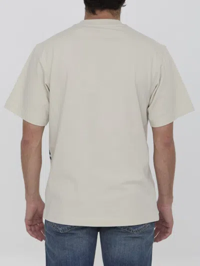 Shop Burberry Ekd Cotton T-shirt In Cream