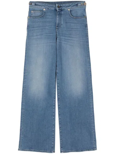 Shop Emporio Armani Wide-leg Denim Jeans In Clear Blue