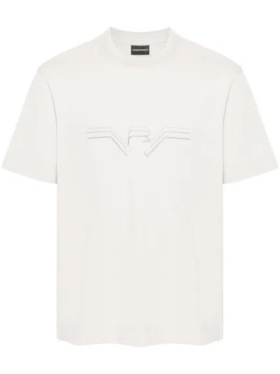 Shop Emporio Armani Logo Cotton T-shirt In Grey