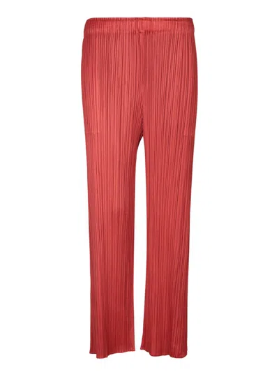Shop Issey Miyake Trousers In Red