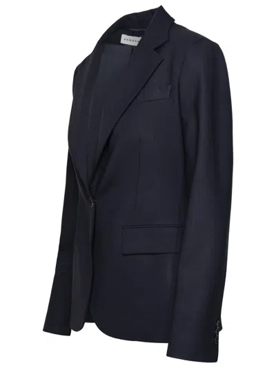 Shop P.a.r.o.s.h . 'lille' Blazer In Blue Virgin Wool Blend