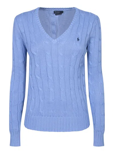 Polo Ralph Lauren Cable Knit Cotton Cardigan In Blue