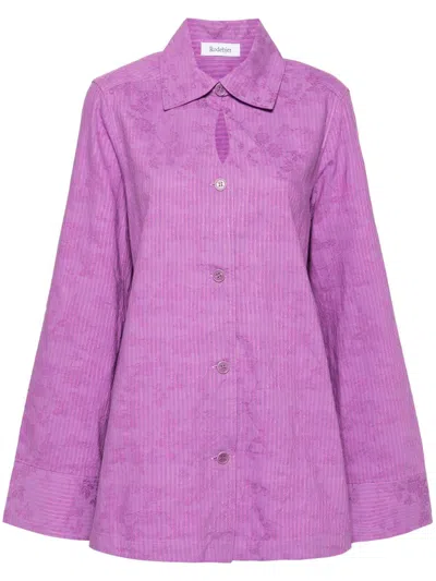 Shop Rodebjer Bahar Stripe Shirt Ls Clothing In Pink & Purple
