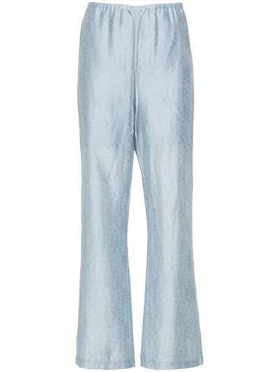 Shop Rodebjer Lunara Pants Wide Full Length Clothing In Blue