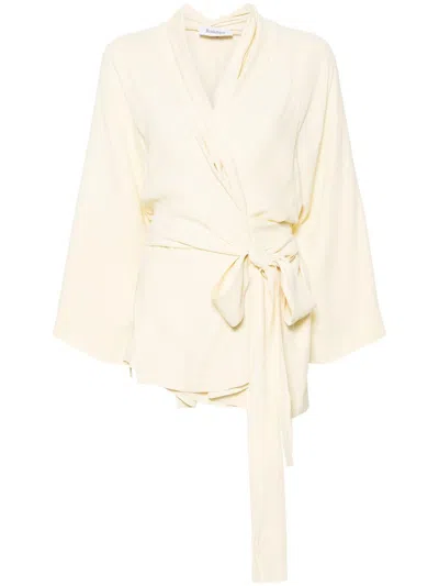 Shop Rodebjer Tennessee Cape Blouse Ls Clothing In Nude & Neutrals