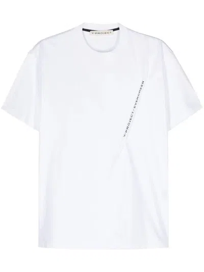 Shop Y/project Cotton T-shirt With Logo Print In White