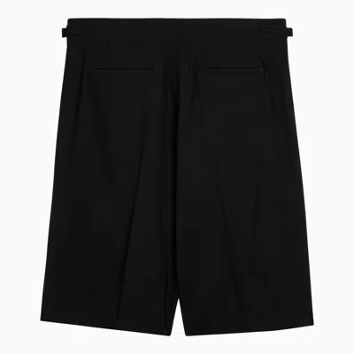Shop Pt Torino Bermuda Shorts With Darts In Black