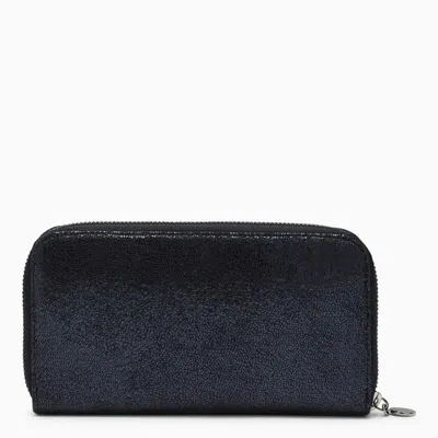 Shop Stella Mccartney Falabella Ink Zip-around Wallet In Blue