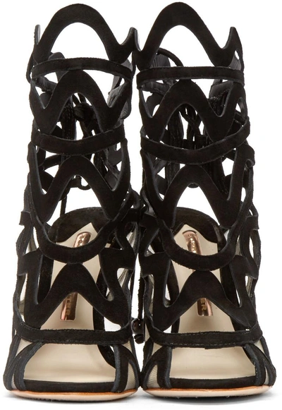 Shop Sophia Webster Black Suede Mila Cage Sandals