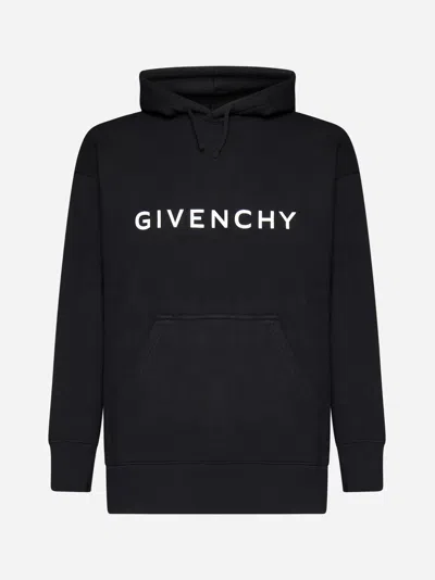 Givenchy Logo-print Hoodie In Black