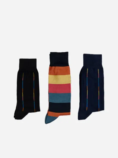 Shop Paul Smith Cotton-blend Socks 3-pack In Multicolor