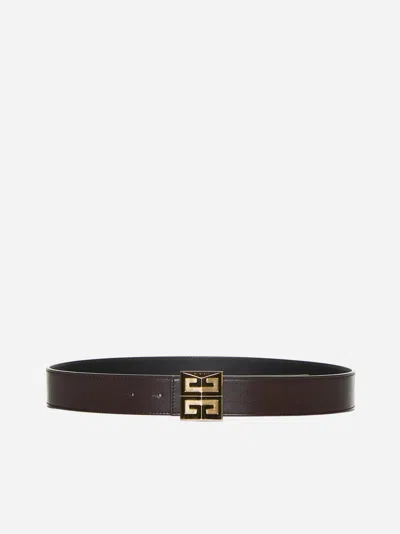 Shop Givenchy 4g Reversible Leather Belt In Brown,black